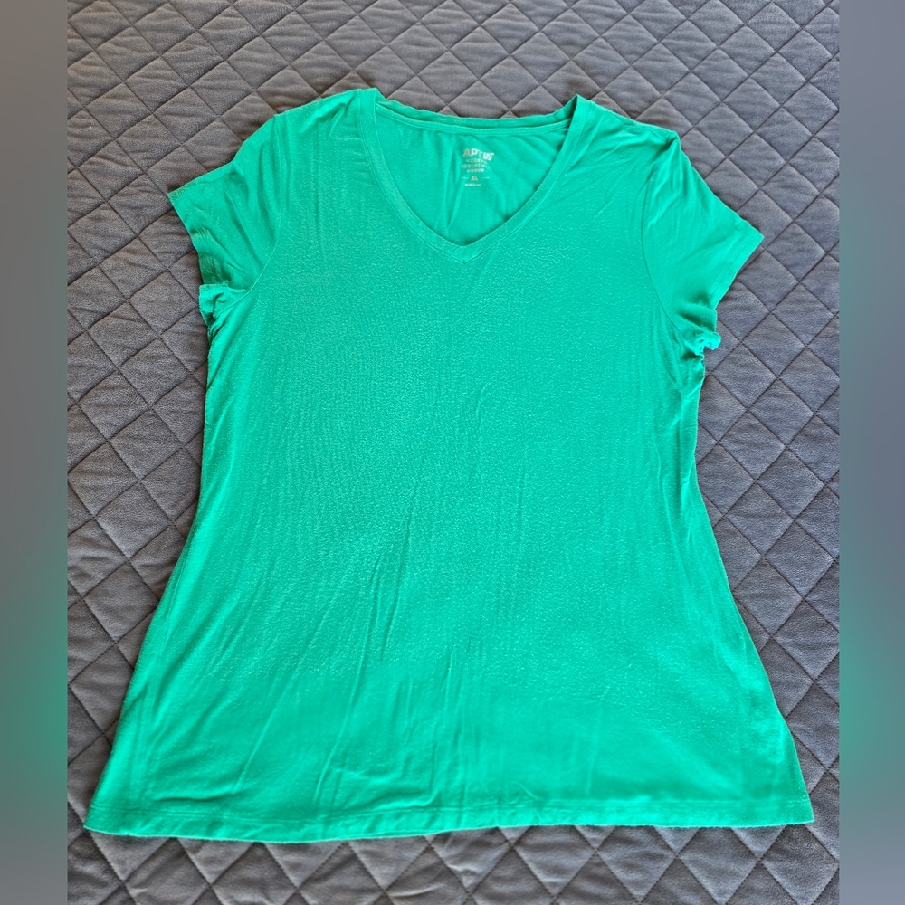 Apt. 9 Women's Teal V-Neck Short Sleeve Top